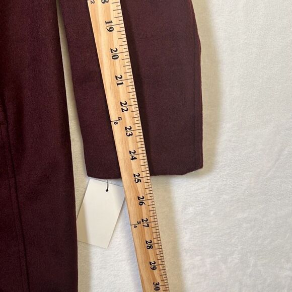 Cole Haan Women's Hooded Coat Slick Wool with Detatchable Faux Fur Trim- Women 4 - Picture 6 of 9